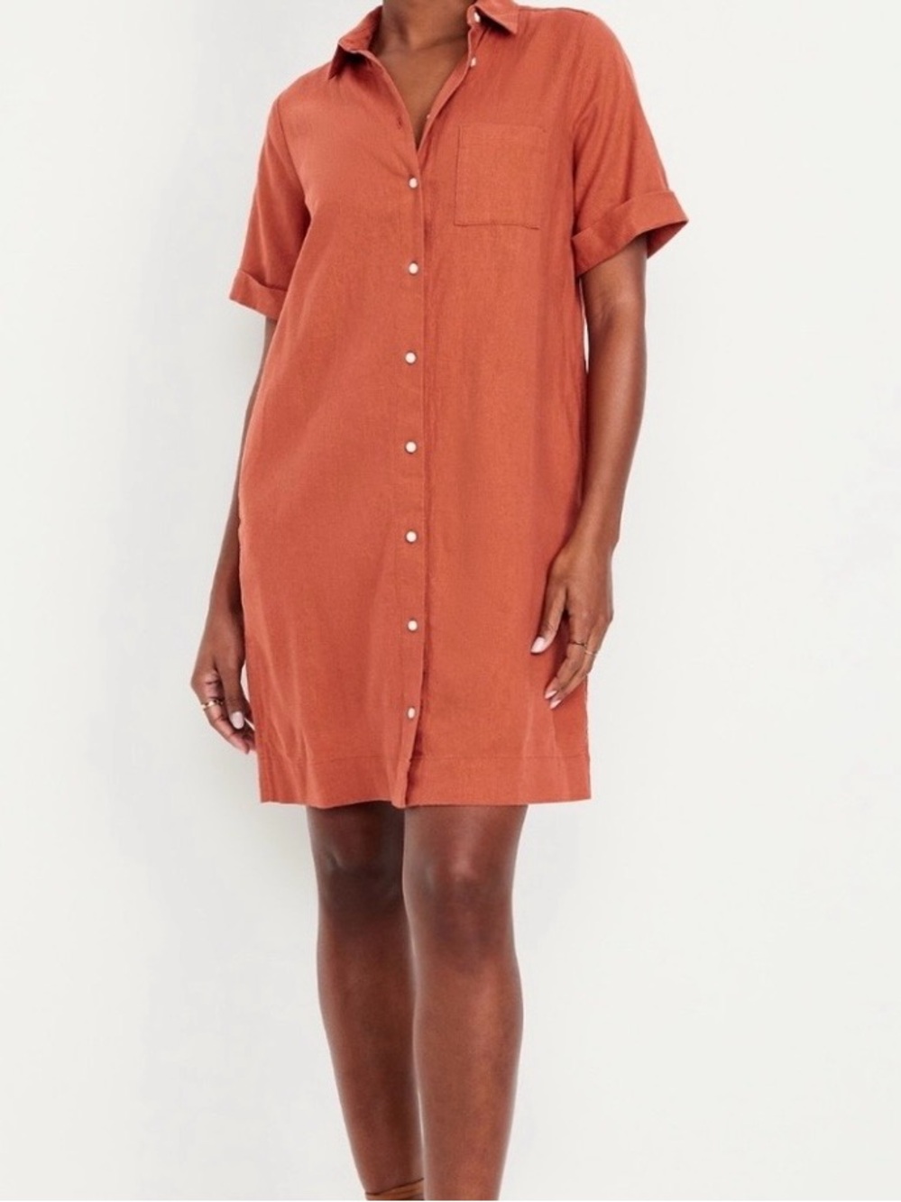 Old Navy Ginger Spice Button-Front Shirt Dress XL NWT